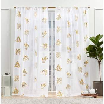 Set of 2 New York Mabel Sheer Rod Pocket Curtain Panels - Nicole Miller