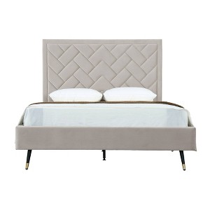 Manhattan Comfort Crosby Modern Velvet Upholstered Bed - 1 of 4