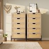 Jojoka Natural Rattan 5 Drawer Dresser, Wooden Chest of Drawer - 3 of 4