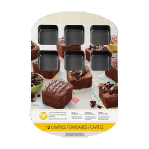 Wilton Ultra Bake Pro 12 Cavity Brownie Bar Pan: Steel Square Baking Pan, Dishwasher-Safe, Silicone Surface - 1 of 3