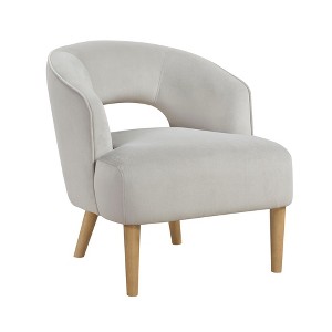 Velvet Upholstery Barrel-Back Luxury Accent Chair with Plush Seat, Foam Padding and Attached Cushions - 1 of 4
