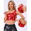INSPIRE CHIC Women's Metallic Cropped One-Shoulder Party Cropped Holographic Tank Tops - 2 of 4