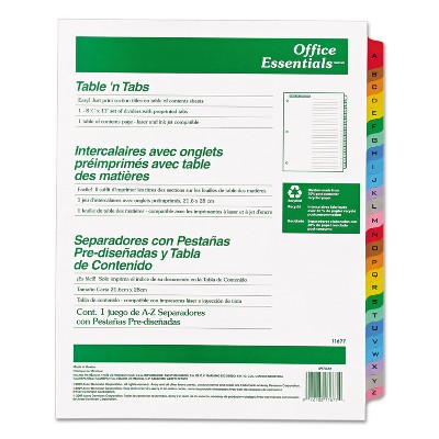 Office Essentials Table 'n Tabs Dividers 26-Tab Letter 11677