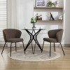 Set Of 2 Dining Chairs with Black Legs,Boucle Fabric Dining Chair with Wing Back, Leisure Armless Chair Upholstered Accent Kitchen Chairs-Cuddlewood - 2 of 4
