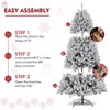KRISRATE 6FT Pre-Lit Snow Flocked Christmas Tree with 250 LED Lights, 956 Branch Tips, Hinged Artificial Xmas Tree with Metal Stand for Holiday Decor - 4 of 4