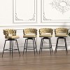 28 Inch Bar Stool Linen Woven Bar Stools Set of 2, Black Legs Bar Stools Non Adjustable Kitchen Island Chair - 4 of 4