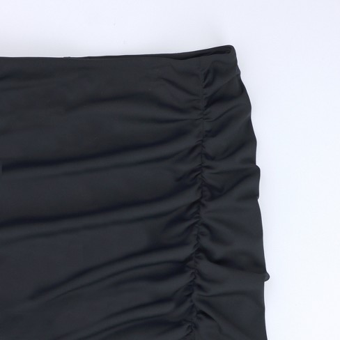 Black Bell Bottom Foldover Waist Sweatpants-Black-1X