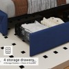 Upholstered Queen Platform Bed Frame with 4 Storage Drawers, PU Leather with Button Tufted, Wooden Slats Support, No Box Spring Needed, Noise-Free - 3 of 4