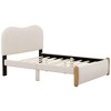 Sapphtopaz Upholstered Platform Bed with Concave Headboard Bed Frame with Slats Support for Apartment, Bedroom - 4 of 4
