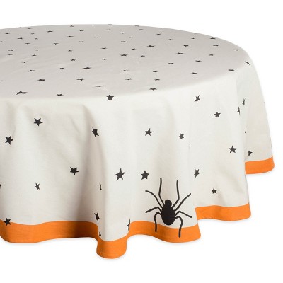 Design Imports Black Stars Print Tablecloth 70 Round
