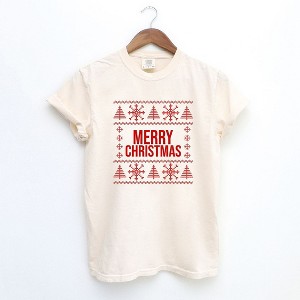 Simply Sage Market Women's Merry Christmas Sweater Short Sleeve Garment Dyed Tee - 1 of 4