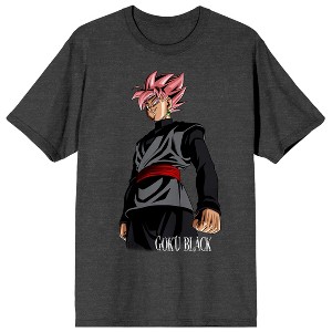 Dragon Ball Super Goku Black Kanji Characters on Charcoal Heather Ground Adult Crew Neck Short Sleeve T-shirt - 1 of 4