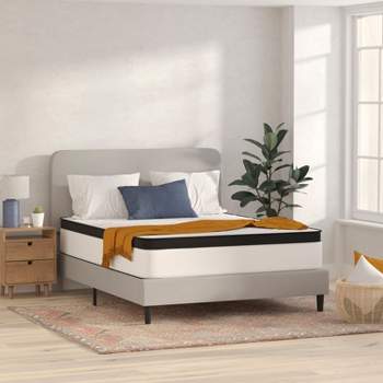 Flash Furniture Capri Comfortable Sleep Firm 12 Inch CertiPUR-US Certified Hybrid Pocket Spring Mattress, Extra Firm Feel, Durable Support, Mattress in a Box