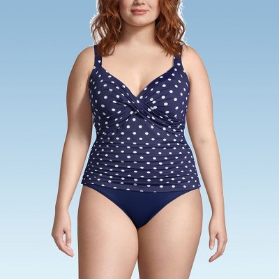 Lands' End Women's Wrap Underwire Tankini Top Swimsuit
