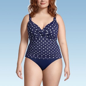 Lands' End Women's Wrap Underwire Tankini Top Swimsuit - 1 of 4