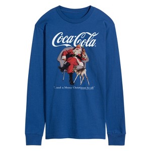 Men's - Coca Cola - Sitting Santa Long Sleeve Graphic T-Shirt - 1 of 3