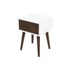 NicBex 17.7 inch Nightstand with 2 Drawers,Modern Side Table with Storage Space and Wood Legs,Bedside Table for Bedroom,Living Room,White Brown - 2 of 4