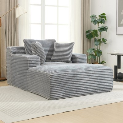 Grungis Corduroy Upholstered Sofa Bed with Back Cushion & Removable Pillows, Full- compressed Fluffy Sleeper Chair for Living Room