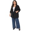 Agnes Orinda Women's Plus Size Notch Panel Button Long Sleeve Casual Business Outfits Blazers with Pocket - 3 of 4