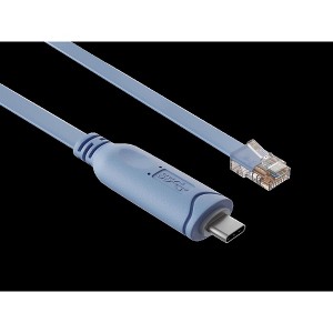 10ft USB-C to RJ45 8P8C Flat Serial Console Cable Compatible for Cisco Console Cable, Blue - 1 of 4