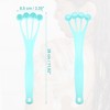 Unique Bargains Silicone Body Scrubber Massage Back Washer Body Shower with Long Handle Blue - 2 of 3
