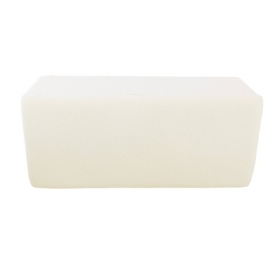 Cream Faux Shearling Storage Bench with Natural Wood Legs