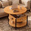 WOWLIVE 27"W Lift-Top Wood Coffee Table, Small Round Cocktail Table with Storage for Living Room, CT007 - 4 of 4