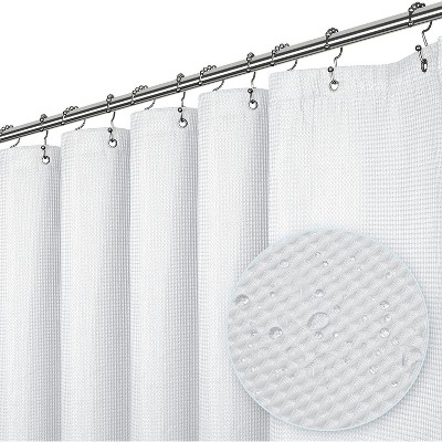 LiBa Premium Waffle Weave Shower Curtain - Water Repellent and Heavyweight, Hotel Quality, Machine Washable Liner for Bathroom