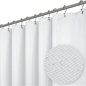 LiBa Premium Waffle Weave Shower Curtain - Water Repellent and Heavyweight, Hotel Quality, Machine Washable Liner for Bathroom - 1 of 4