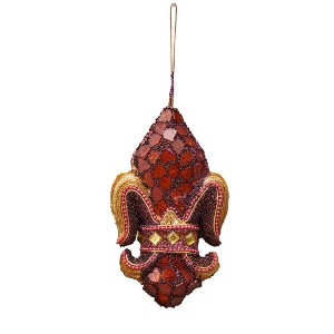 Gallerie II Beaded Fleur De Lis Symbol Holiday Christmas Ornament - 1 of 4