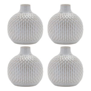 Notched Ceramic Bottle Vase (Set of 4) - 1 of 3
