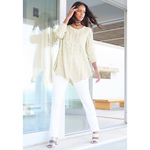 Roaman's Scallop Hem Pointelle Sweater - 1 of 2