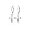 Slickblue Classic Cubic Zirconia Cross Earrings, 5ct Emerald CZ Stones, Gold or Silver Plating, Elegant Design - 3 of 3