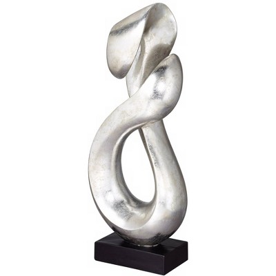 Silver Resin Infinity Sculpture with Black Stand