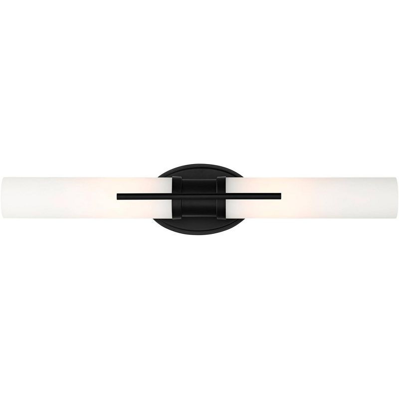 Possini Euro Design Abron Industrial Modern Wall Light Black Hardwire 24" Light Bar LED Fixture Frosted Glass for Bedroom Bathroom Vanity Living Room, 5 of 10