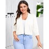 Clearlove Women's Plus Size Cardigan 3/4 Sleeve Lightweight Shrug Open Front Cropped Top - 2 of 4