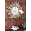 Storied Home Round Driftwood Framed Sunburst Wall Mirror, Natural - 3 of 4