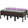 Outsunny 6 Piece Raised Garden Bed Kit, Elevated Self-Watering Planter Boxes with Drainage Holes for Outdoor Flowers, Vegetables, and Herbs - 4 of 4