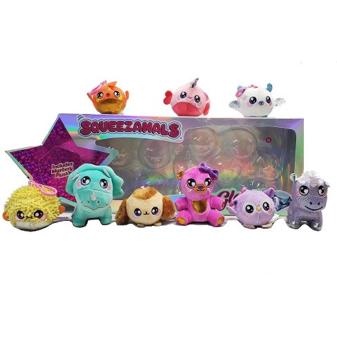 Squeezamals Gleam Collection 10-piece Diamond Stuffed Animals : Target