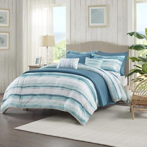 FIONECA Marina 8 Piece Printed Seersucker Comforter and Quilt Set Collection - 1 of 4