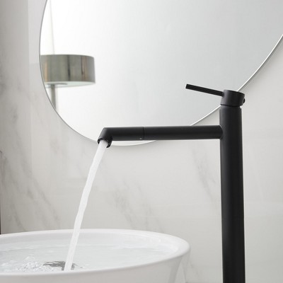Matte Black Single Handle Vessel Sink Faucet