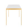 Vynxaria Glam Dining Table – Gold Metal Base with White Marble Top, Modern Elegance for Home Dining - 4 of 4