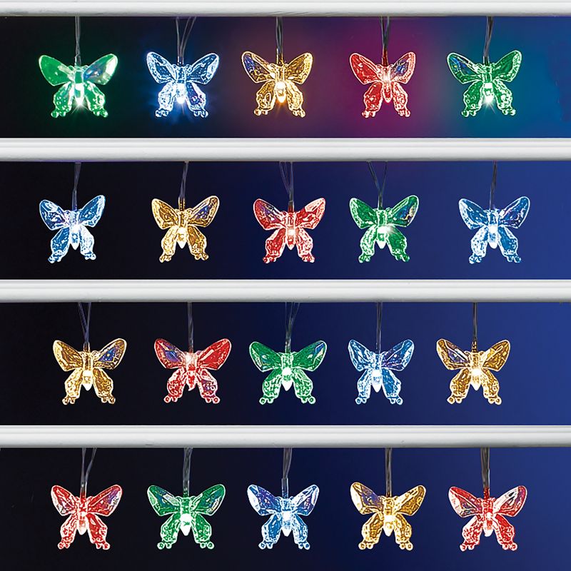 Collections Etc Decorative Solar Butterflies Outdoor String Lights NO SIZE, 2 of 3