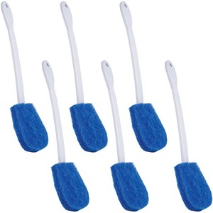 Lola Products Bath & Toilet Bowl Scrubber Brush w/Comfort Handle & Hang Hole. Non-Scratch, Removes Rings w/Scrubbing Pad, 6 Pack - 1 of 4