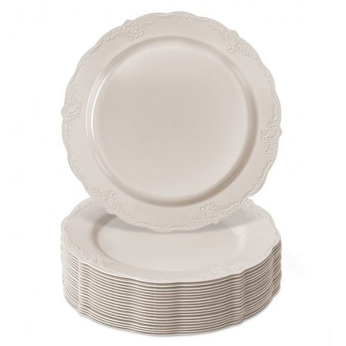 Silver Spoons Modern Plastic Plates For Party, Heavy Duty