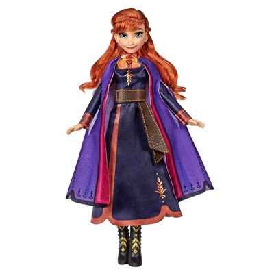 Disney Frozen 2 Singing Anna Fashion Doll with Music Wearing a Purple Dress