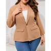 MISSKY Women's Plus Size Casual Open Front Work Office Jackets Blazer Blazers with Pockets - 3 of 4