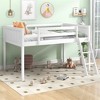 COWLOWN Twin Low Loft Bed with Convertible Ladder, Solid Wood Frame with Guardrails for Kids, No Box Spring Needed - 4 of 4