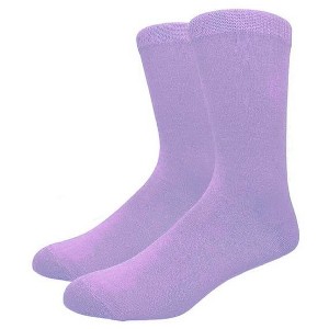 Solid Color Crew Cotton Dress Socks  from the Sock Panda (Men's Sizes, Adult Large) - 1 of 3