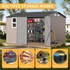 10x8 Ft Shed Outdoor Storage Shed, Sturdy Metal Garden Tool Shed with Windows & Slooping Roof & Lockable Doors for Patio, Backyard, Poolside and Lawn - 4 of 4